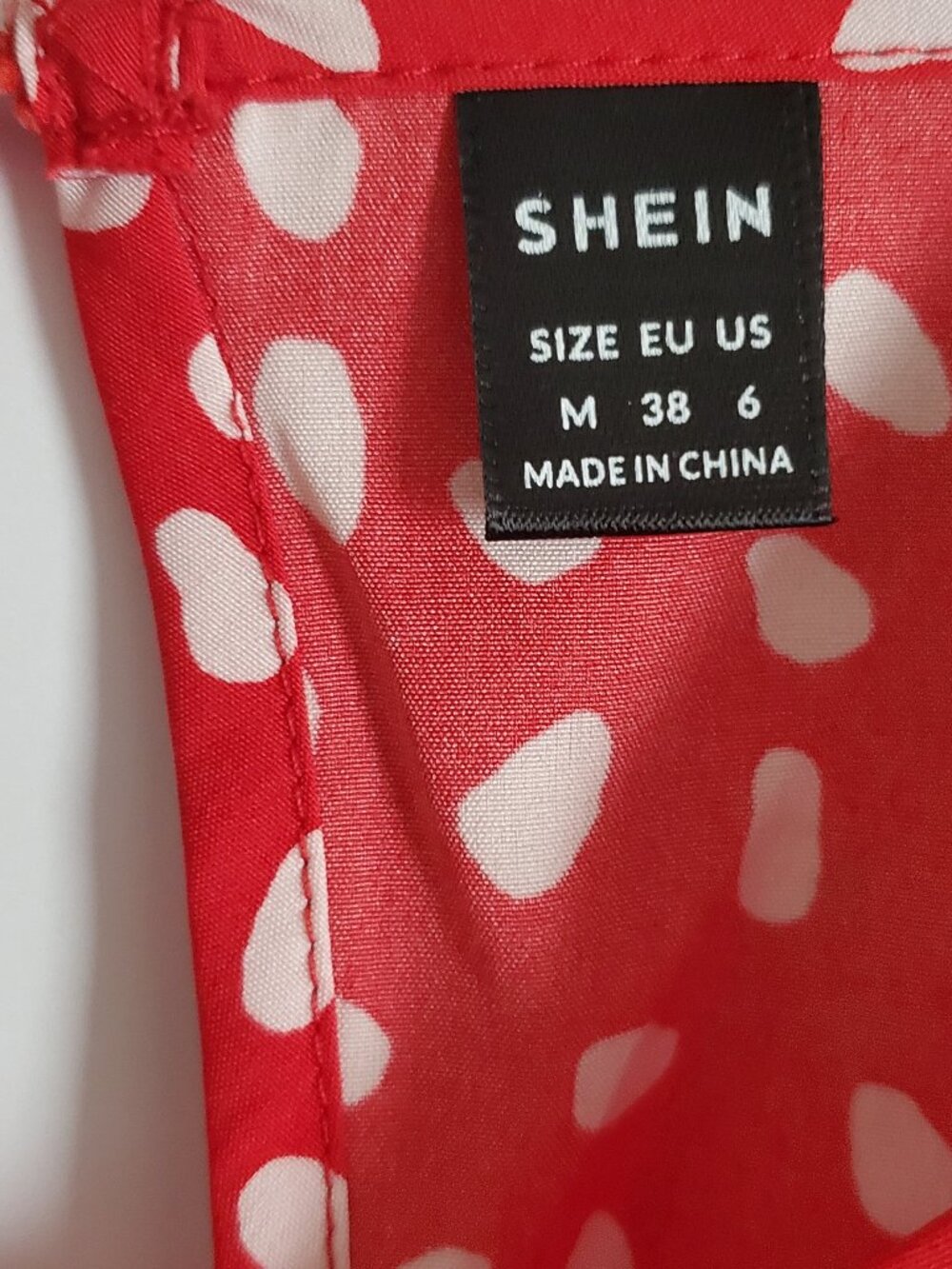 Shein Umgee Red Blue Dalmation Print Summer Dresses Vneck Ruffle Sleeveless - Picture 5 of 13